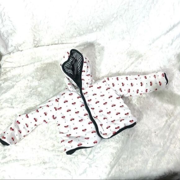 Little Me reversible puffy coat jacket 12 months - Picture 1 of 9